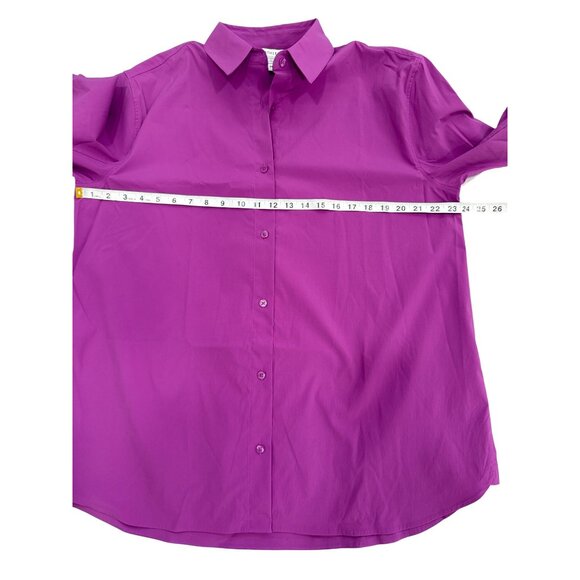 Athleta Oversized Poplin Performance Top Button-Up Shirt Purple Size M NEW $129 - Picture 6 of 9